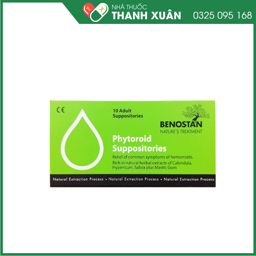 Viên đặt trực tràng Phytoroid Suppositories Benostan